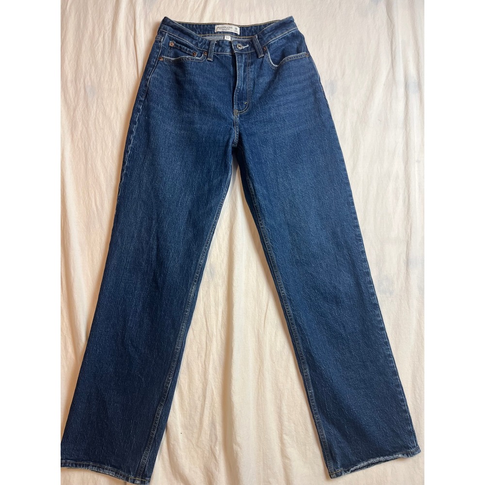 Abercrombie & Fitch Curve Love The Vintage Straight High‎ Rise Jeans Blue 26 2L